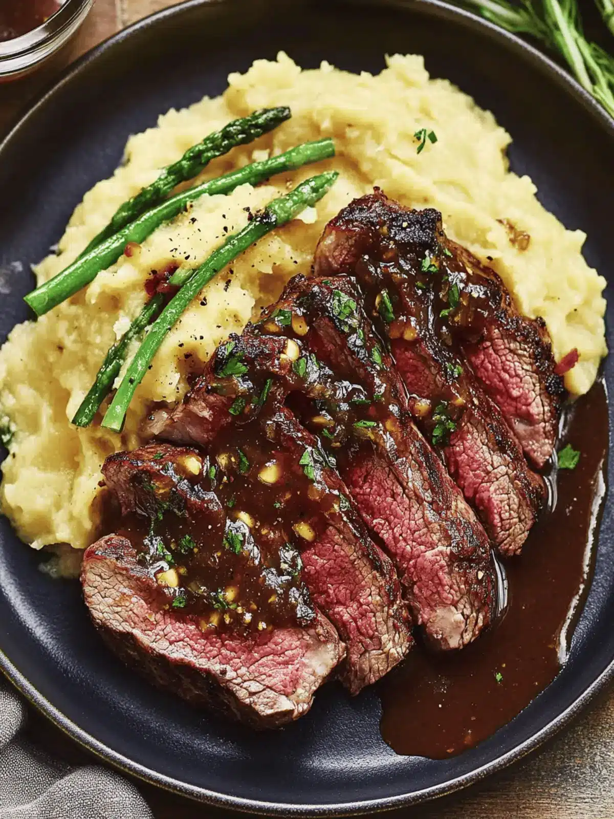 Ribeye and Roasted Garlic Pan Sauce