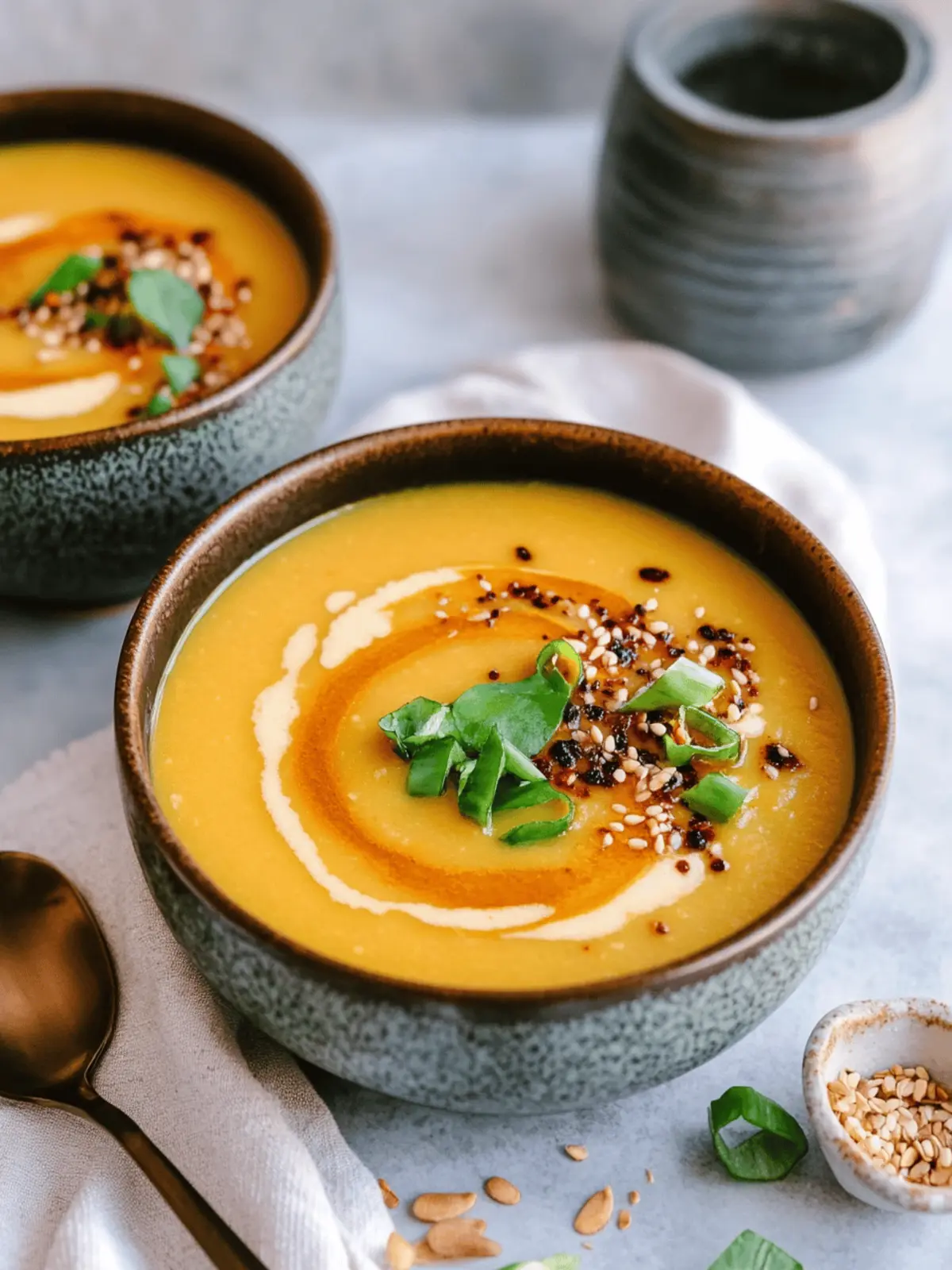 Slow Cooker Butternut Squash and Sweet Potato Soup with Miso
