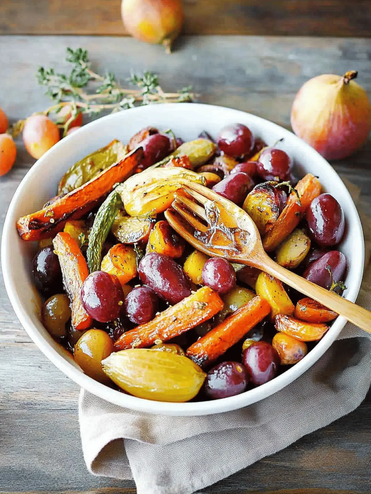 Roasted Veggies with Grapes and Honey