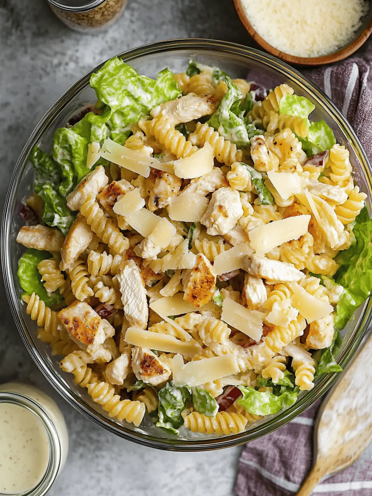Chicken Caesar Pasta Salad with Easy Homemade Dressing