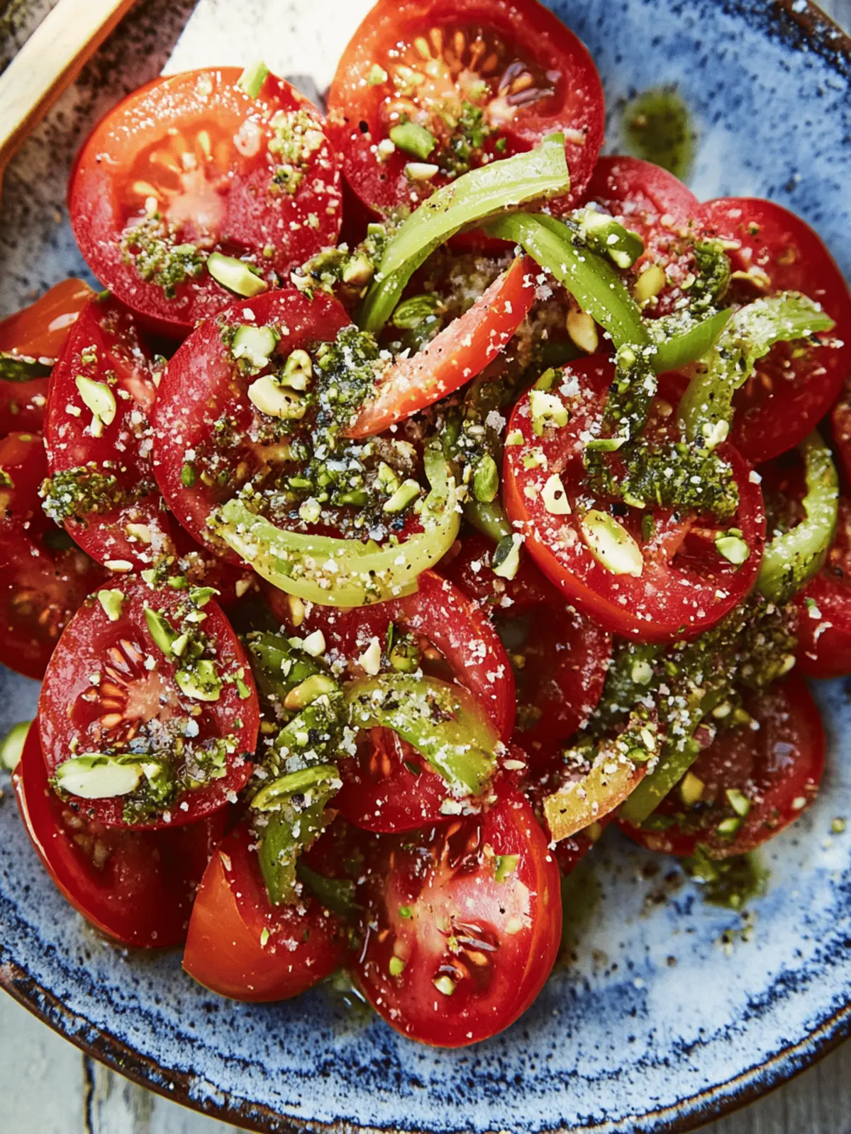 Tomatoes with Pistachios and Scallions