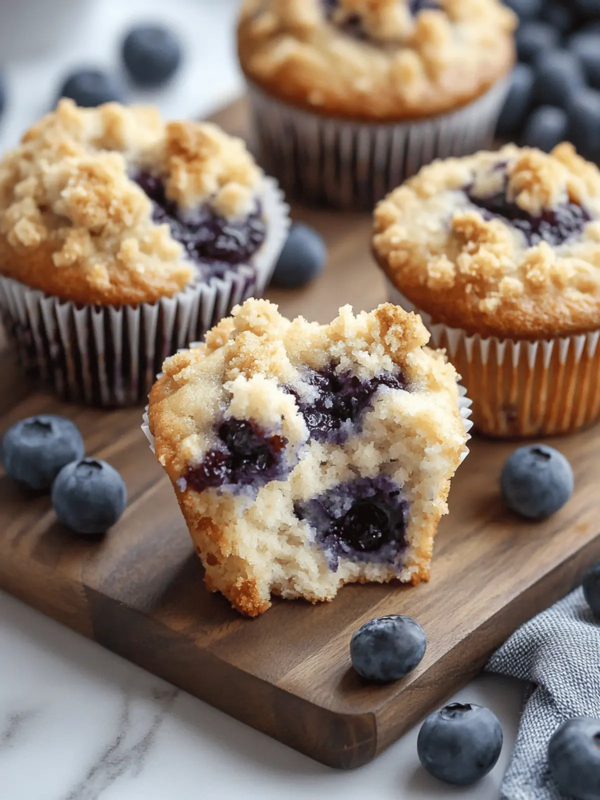 Blueberry Cheesecake Crumble Muffins
