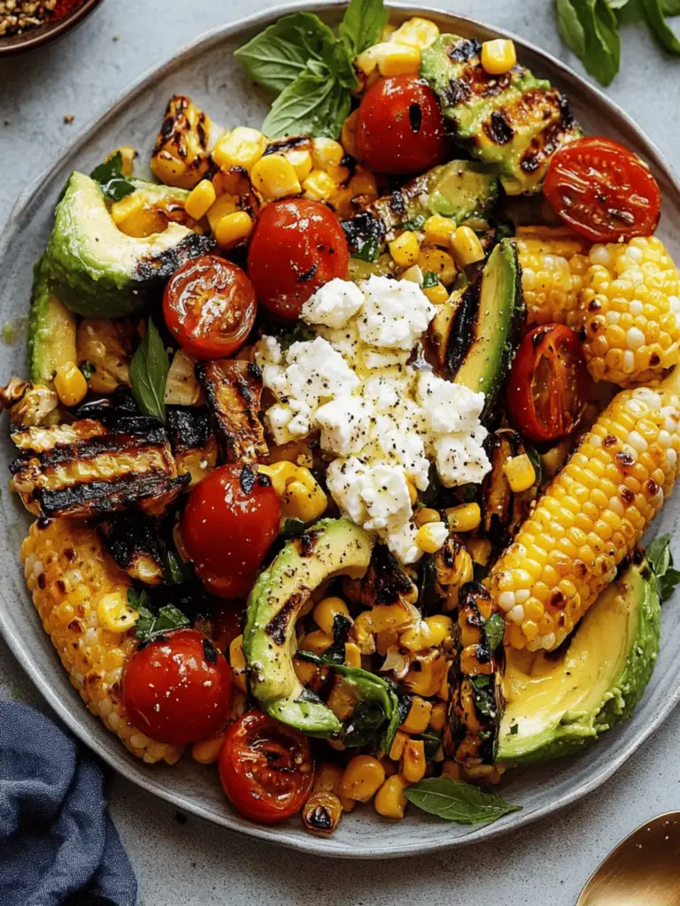 Grilled Corn and Avocado Salad With Feta Dressing