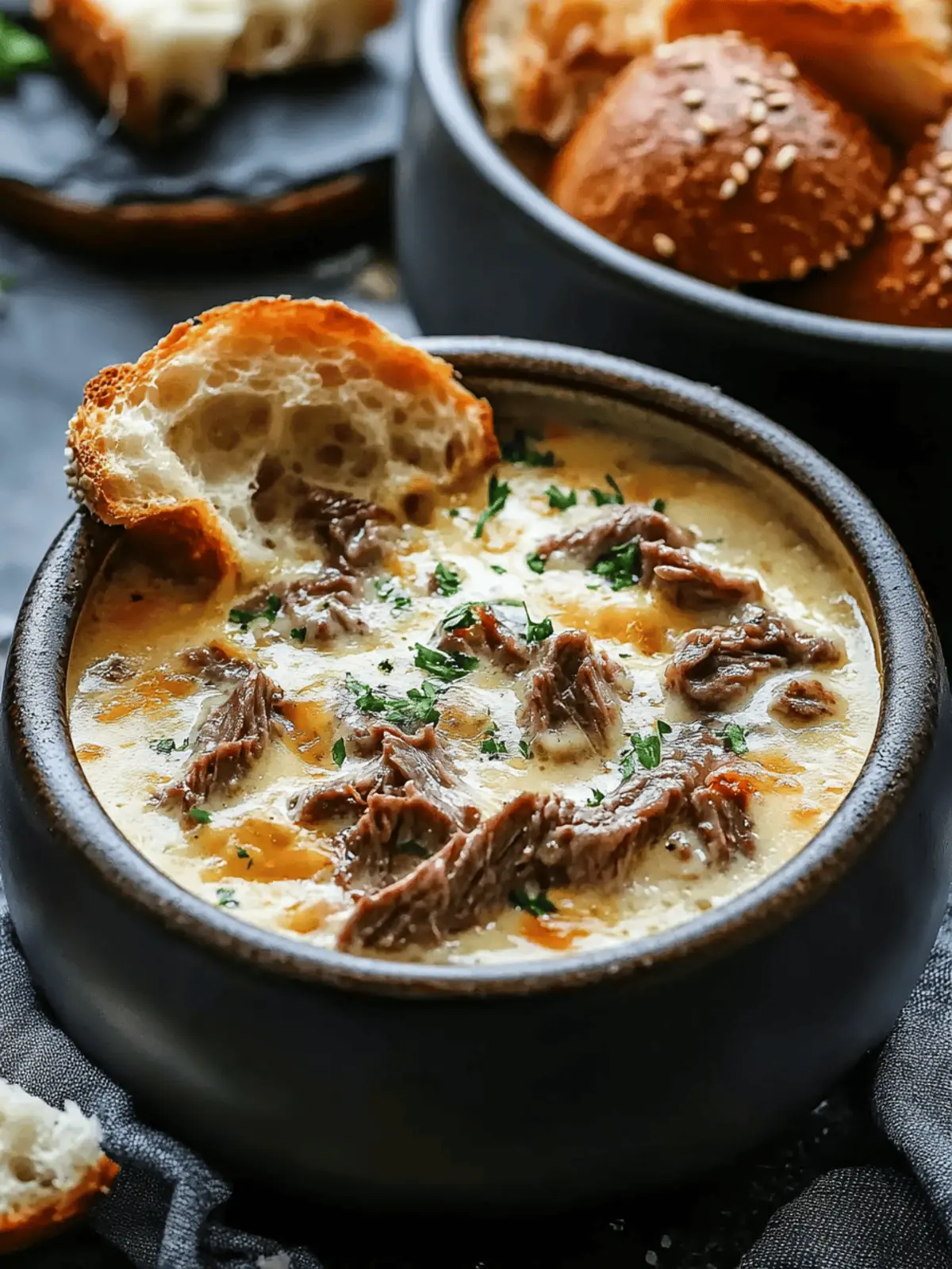 Creamy Philly Cheese Steak Soup