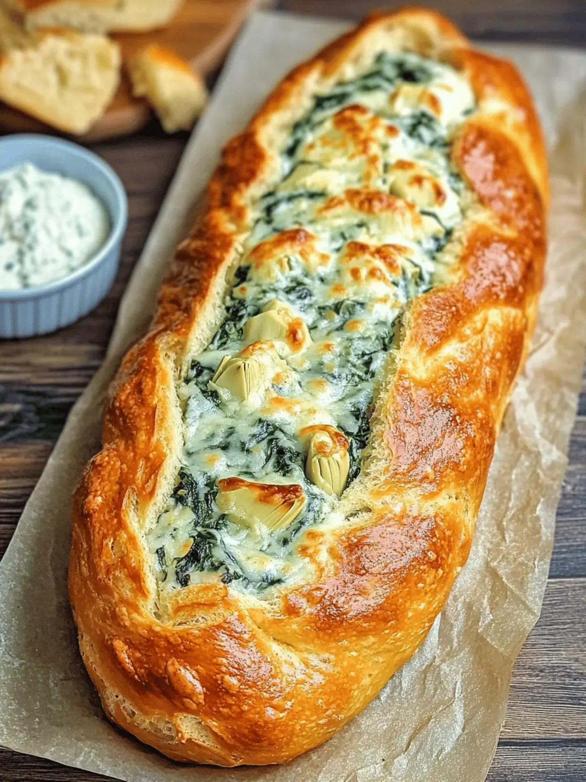 Spinach and Artichoke Stuffed Bread