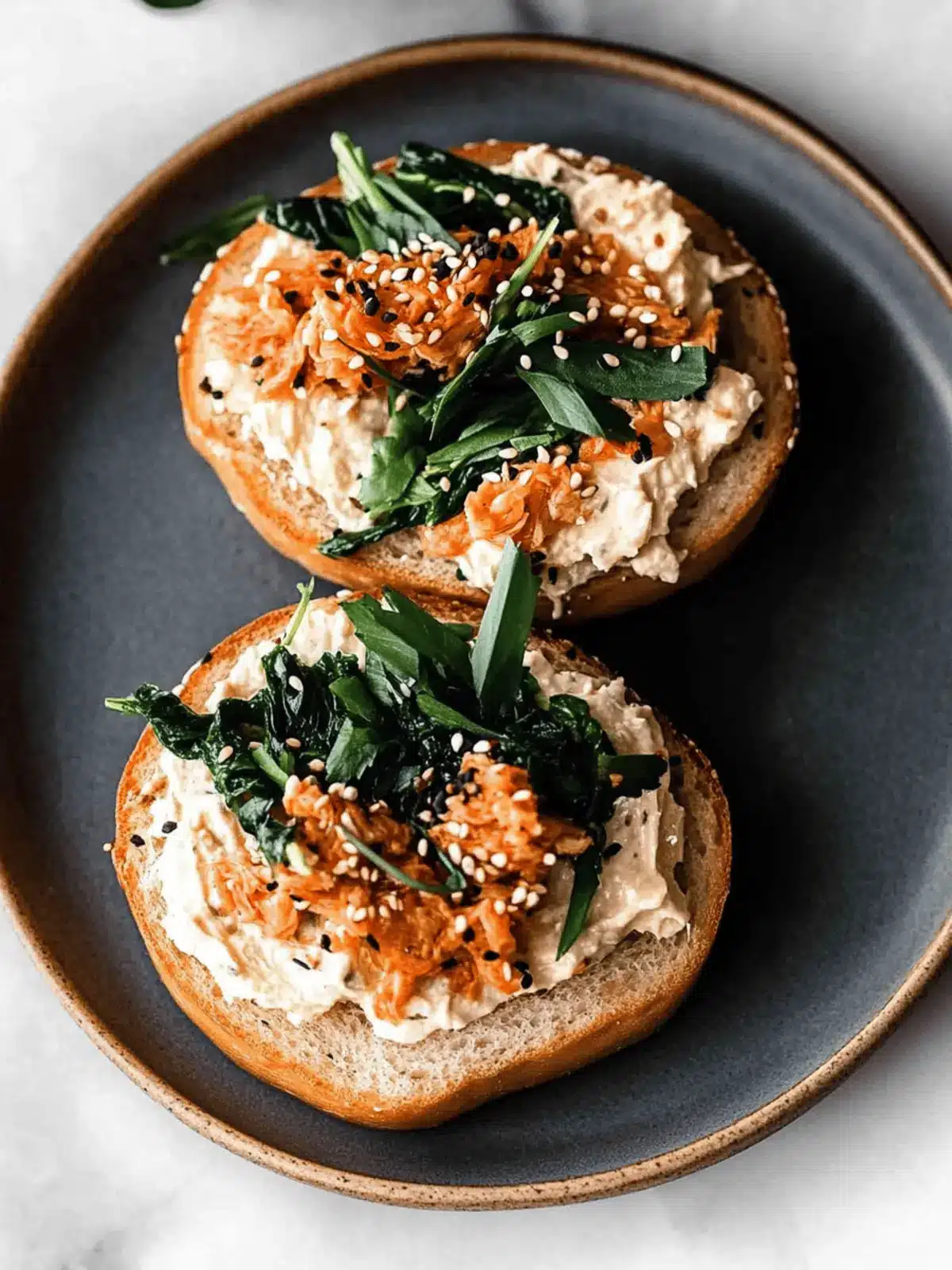 Kimchi Cream Cheese Bagel