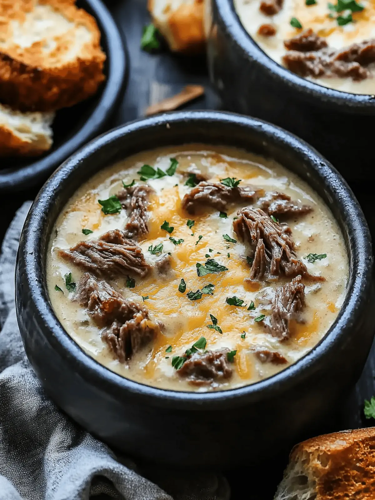 Creamy Philly Cheese Steak Soup