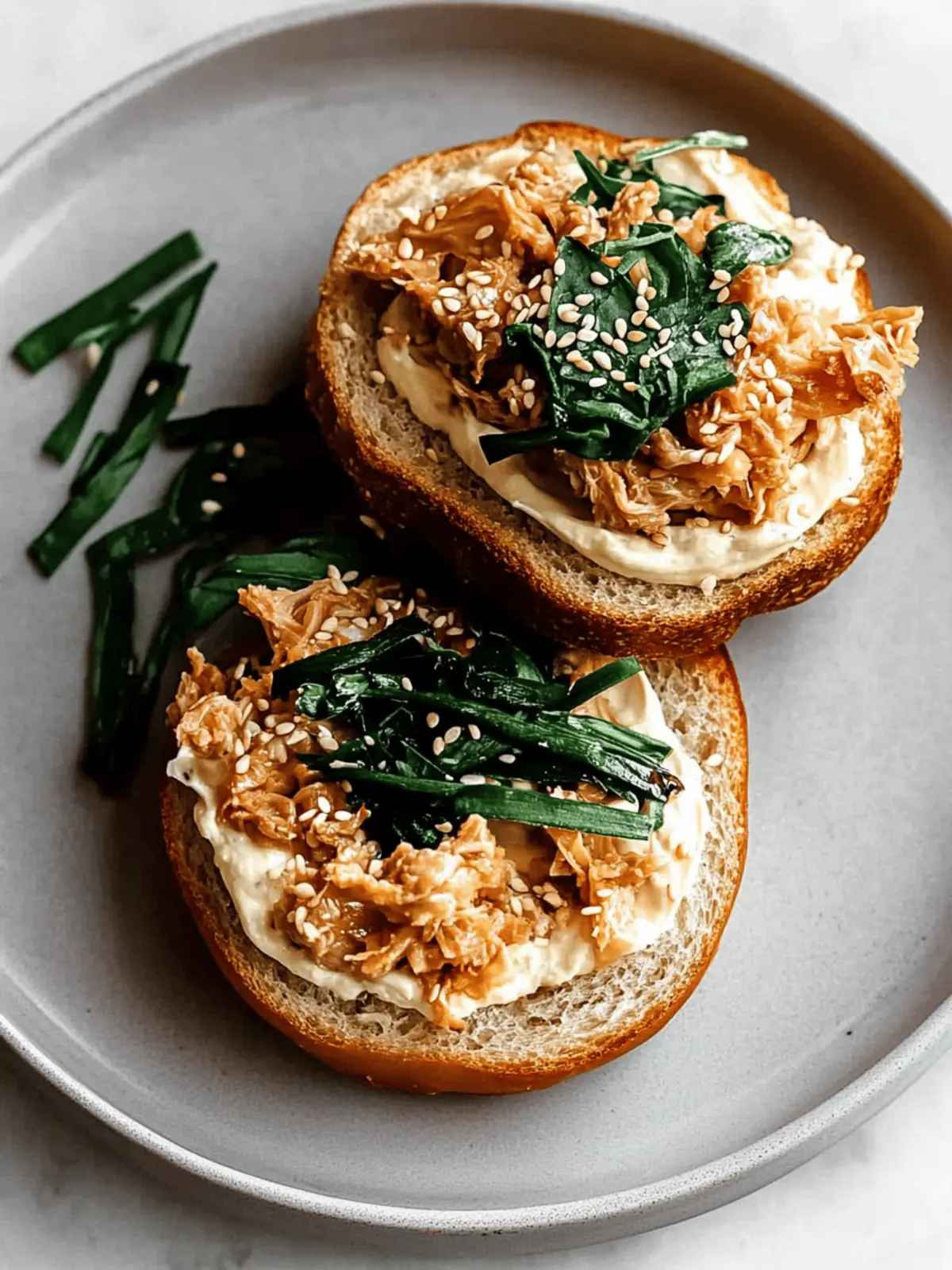 Kimchi Cream Cheese Bagel