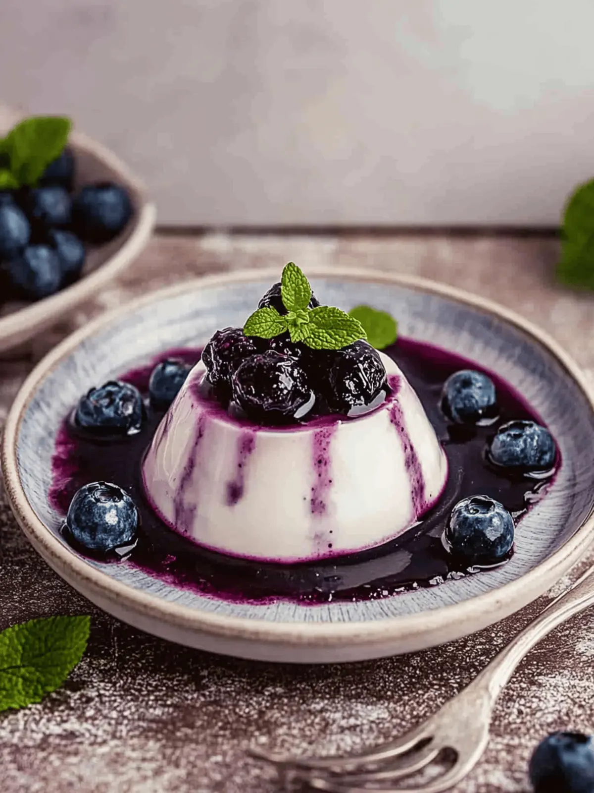 Classic Easy Vanilla Panna Cotta with Blueberry Compote
