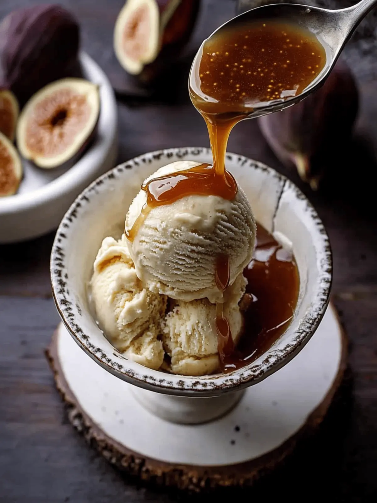 Fig Ricotta and Rum Caramel Gelato