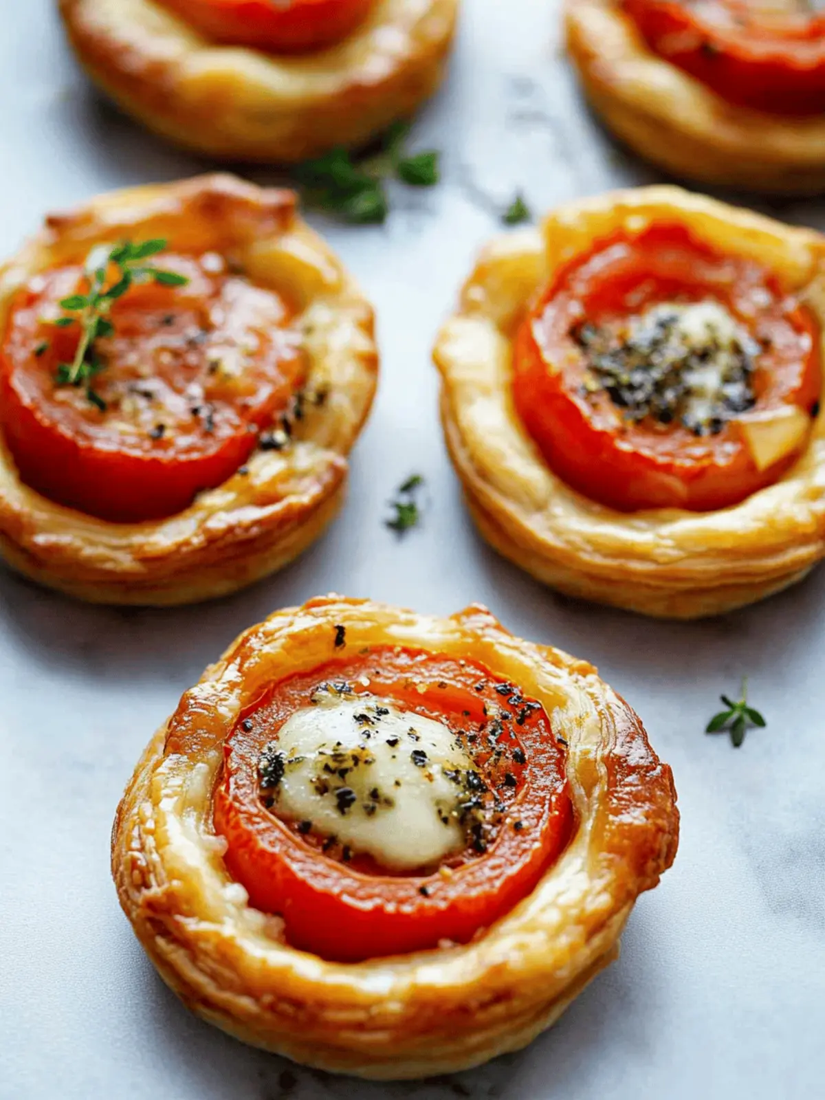 Mini Tomato Tarts with Puff Pastry