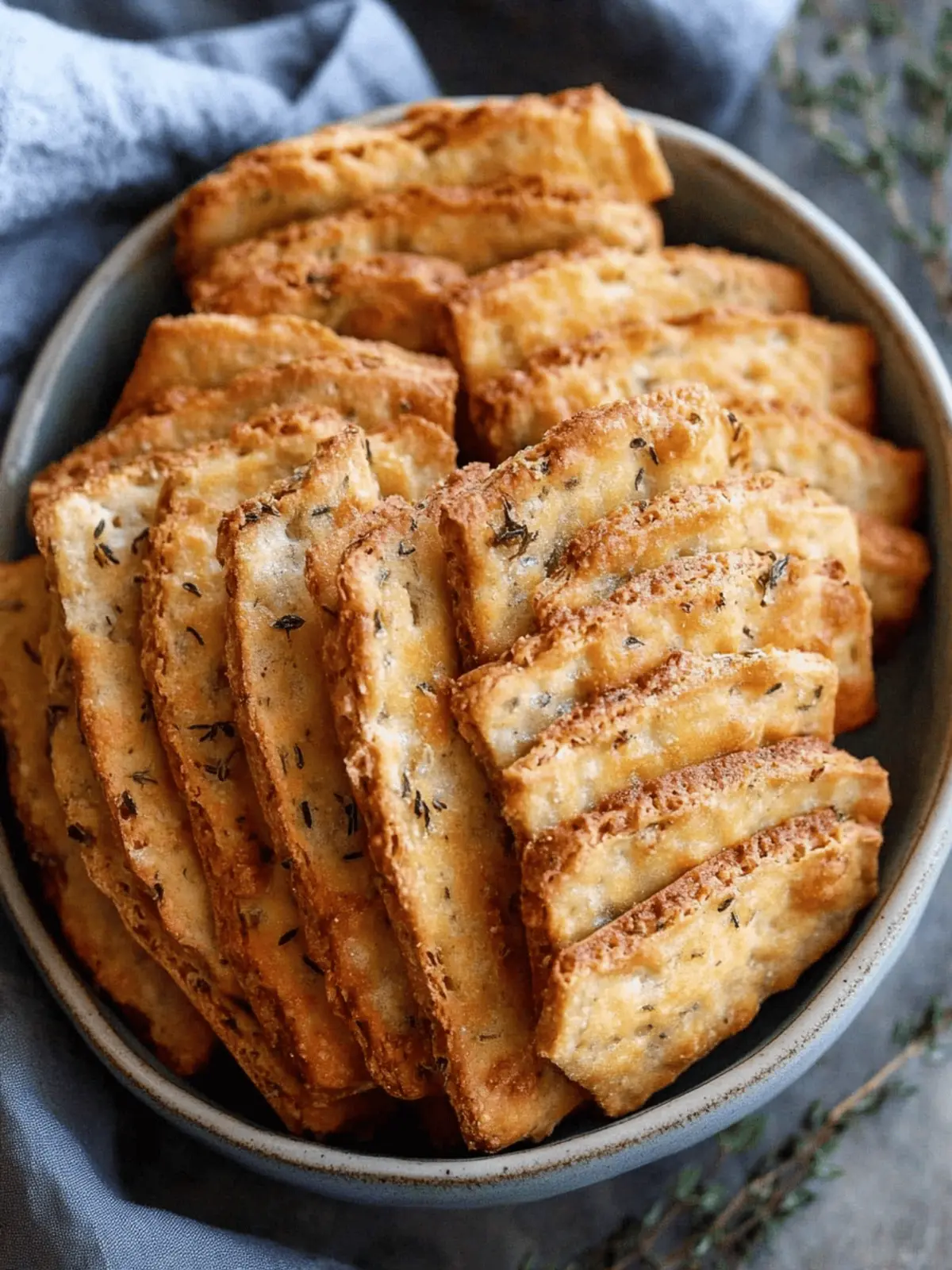 Homemade Cheddar + Herb Crackers