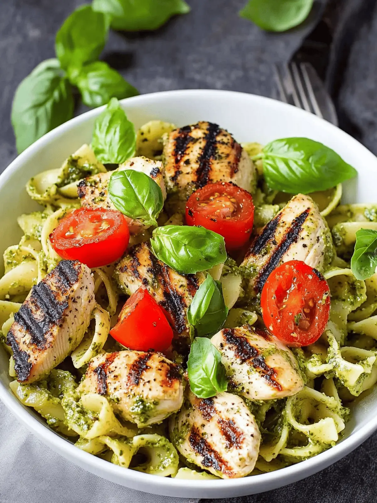 Pesto Pasta with Grilled Chicken