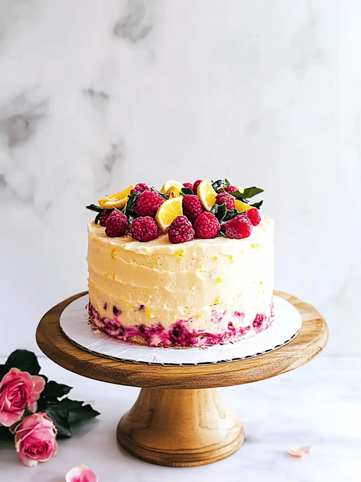 aspberry and Lemon Curd Chiffon Cake