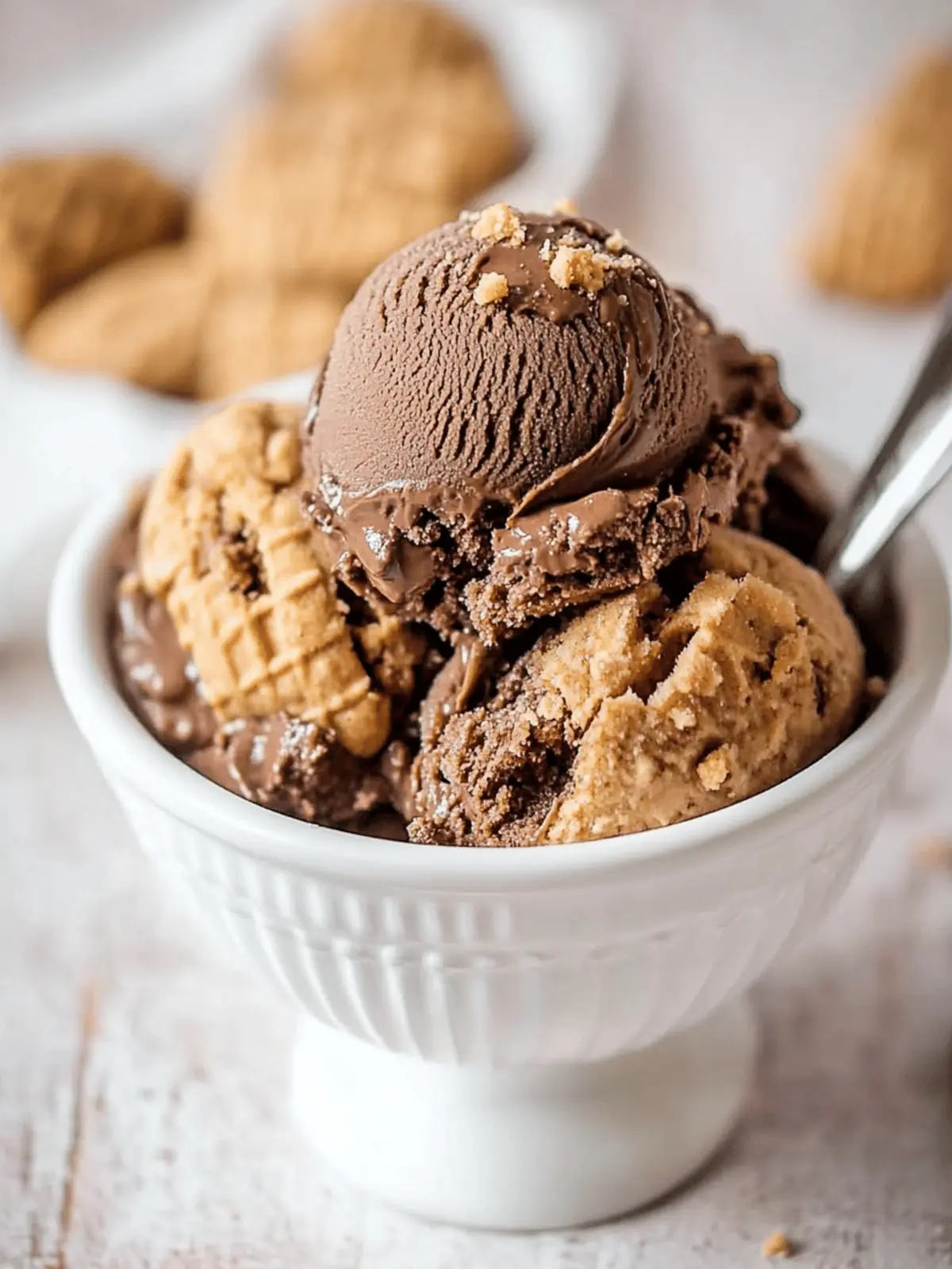 No Churn Chocolate Peanut Butter Cookie Ice Cream