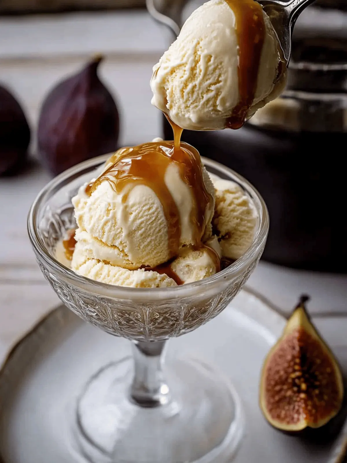 Fig Ricotta and Rum Caramel Gelato