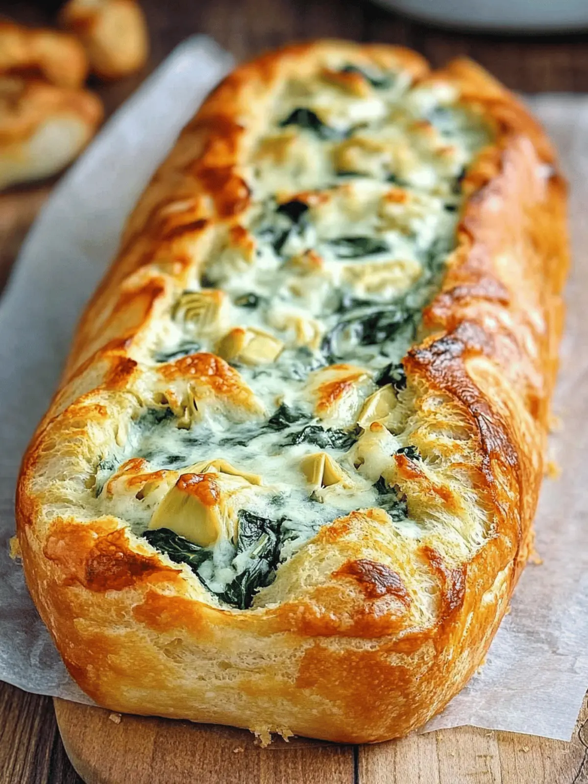 Spinach and Artichoke Stuffed Bread