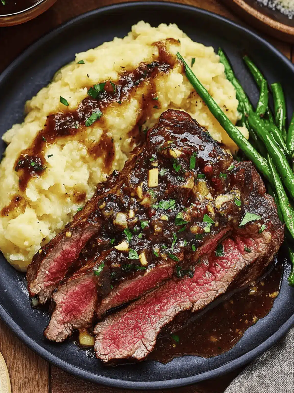 Ribeye and Roasted Garlic Pan Sauce