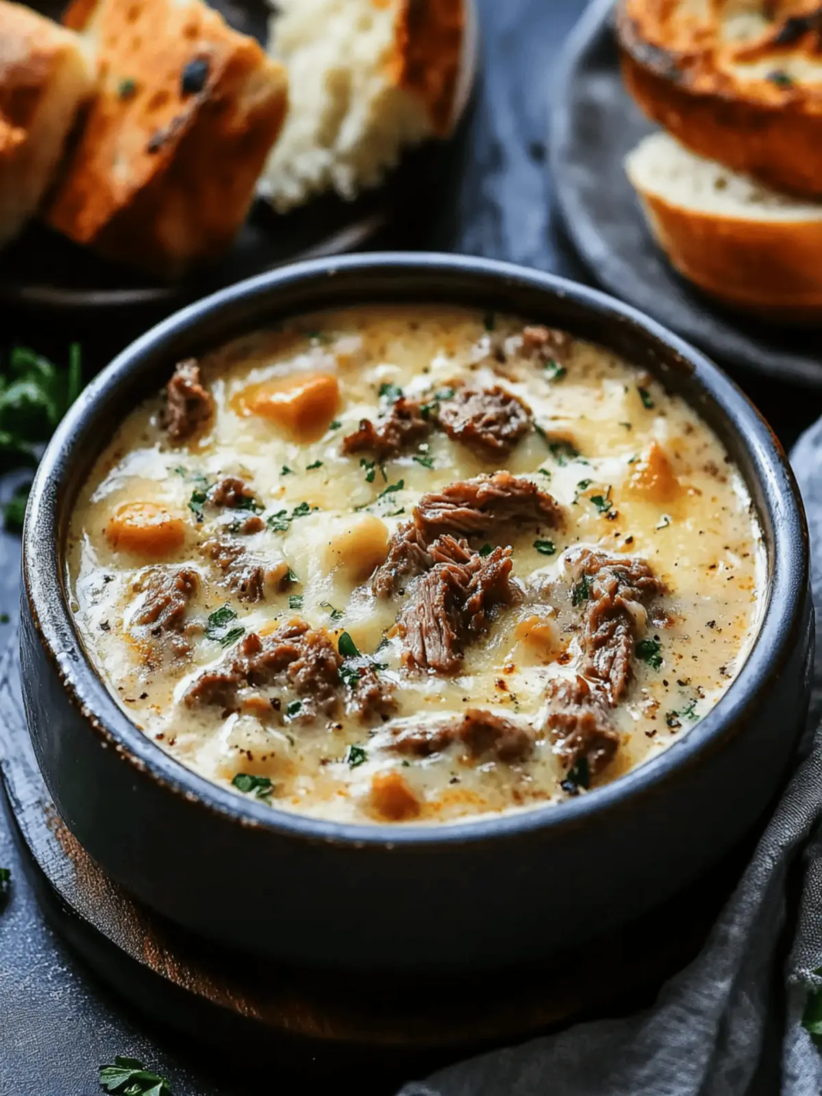 Creamy Philly Cheese Steak Soup