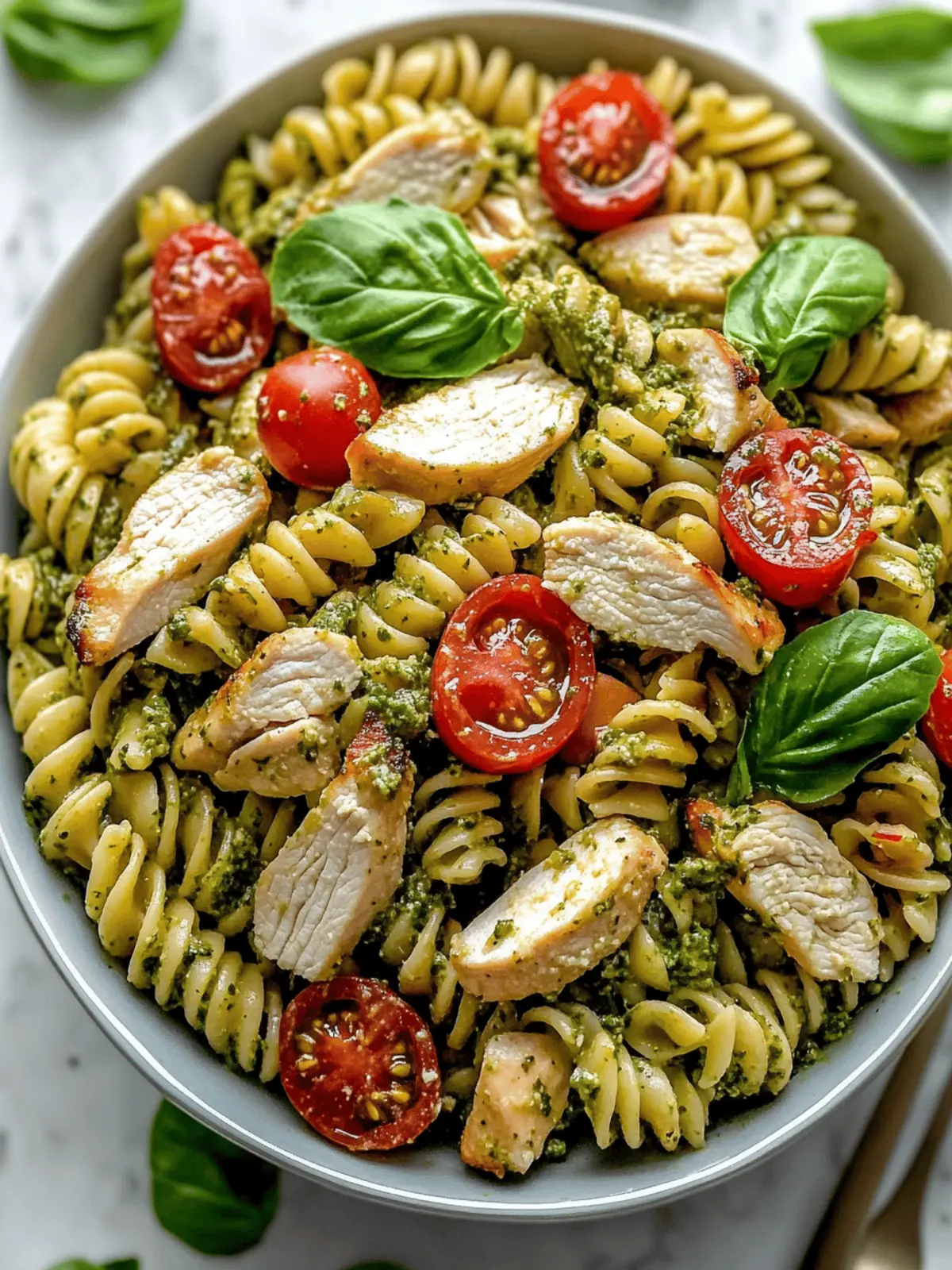 Easy Chicken Pesto Pasta Salad