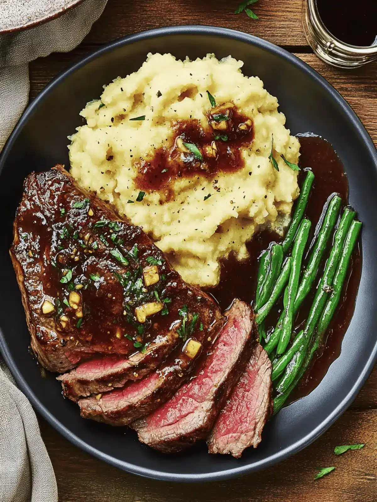Ribeye and Roasted Garlic Pan Sauce