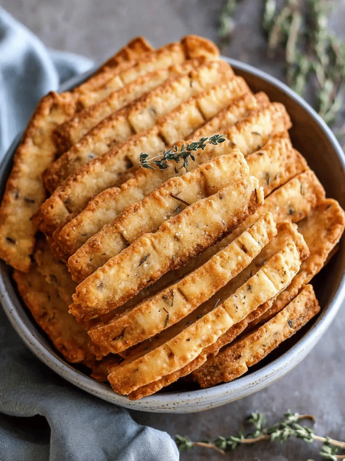 Homemade Cheddar + Herb Crackers