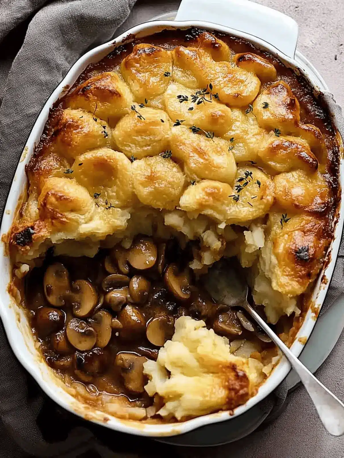 Chicken Mushroom Pie with Duchess Potato