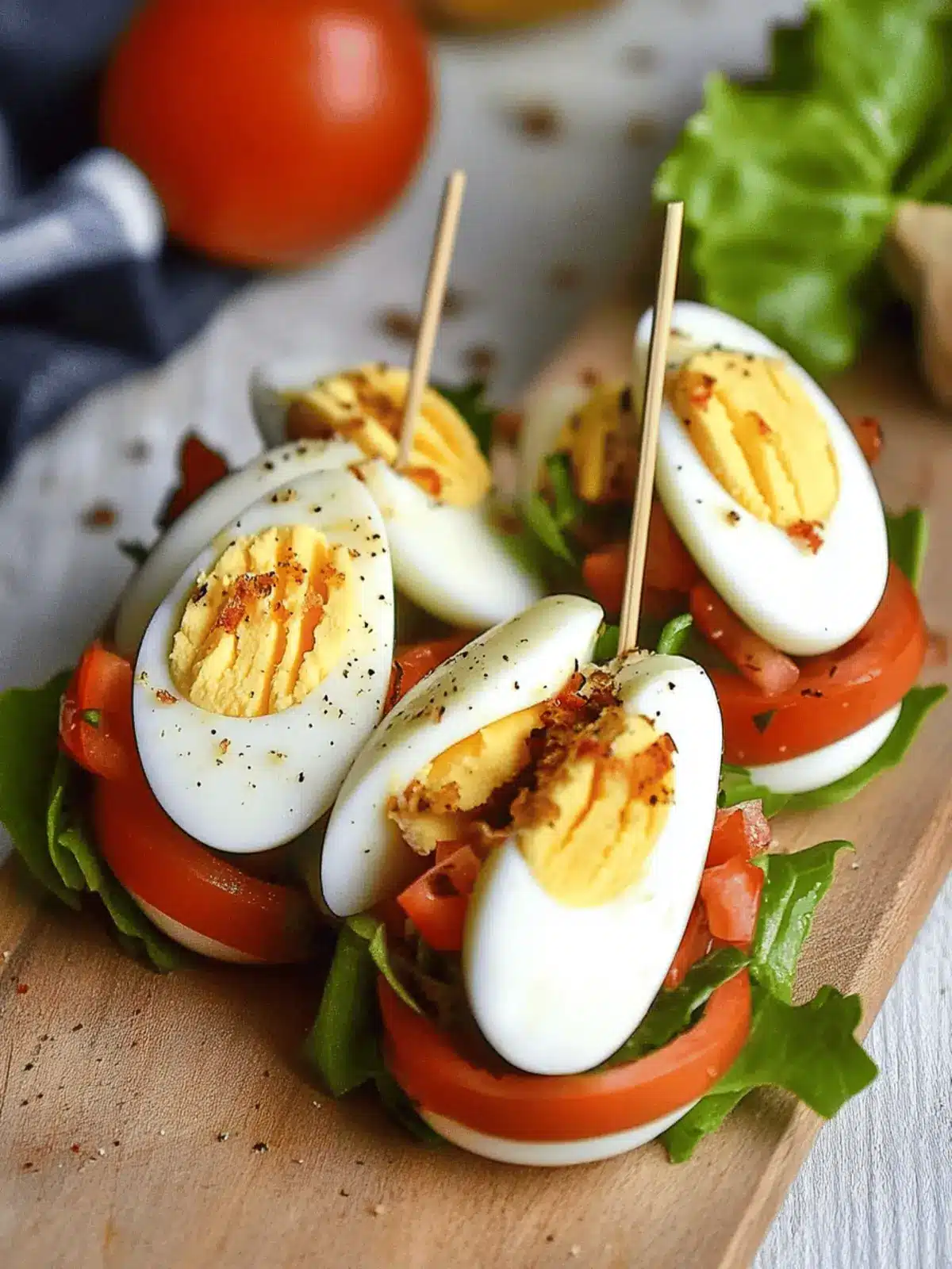 Hard Boiled Egg BLT Bites