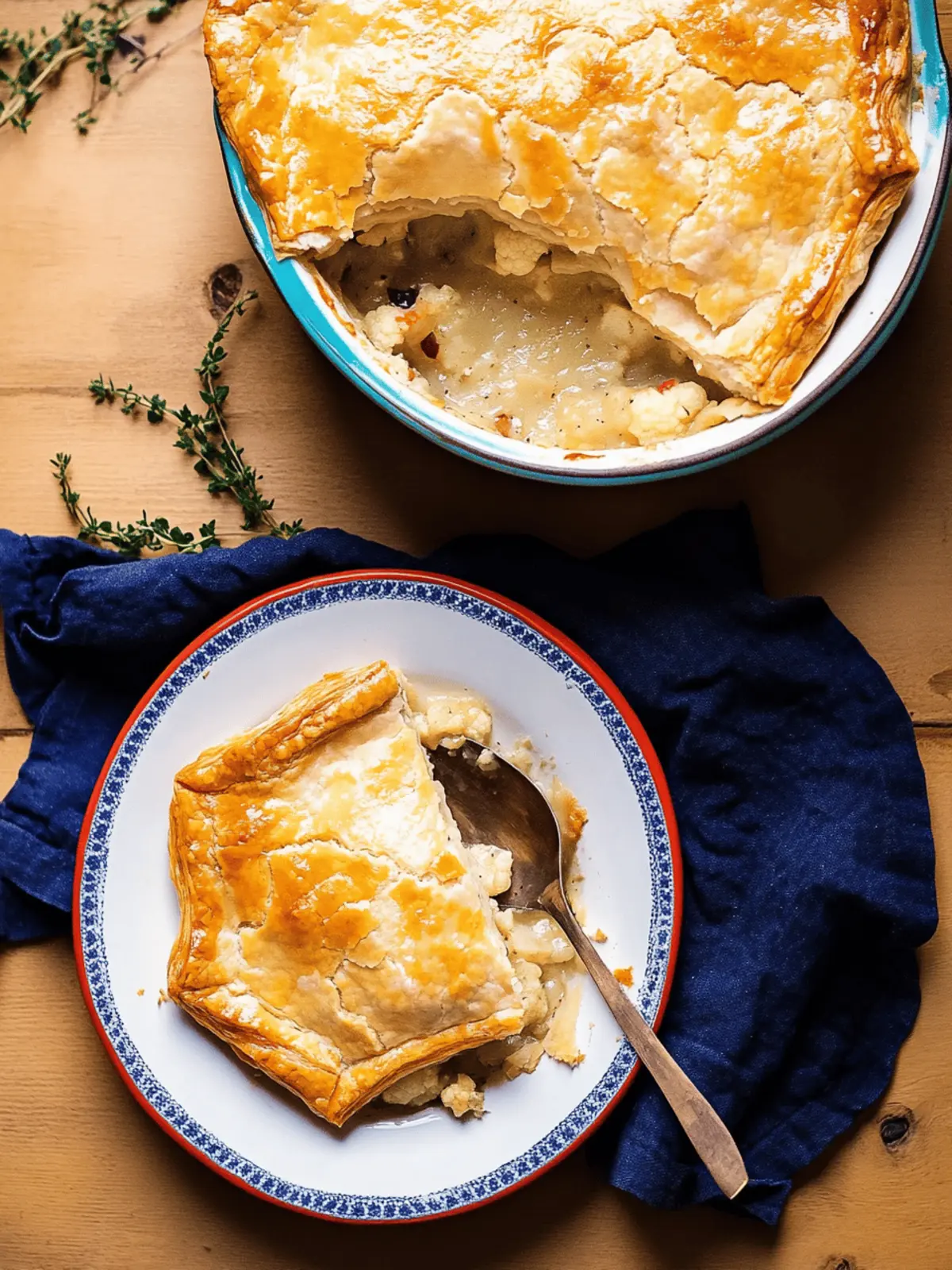 Cauliflower Pot Pie with Puff Pastry
