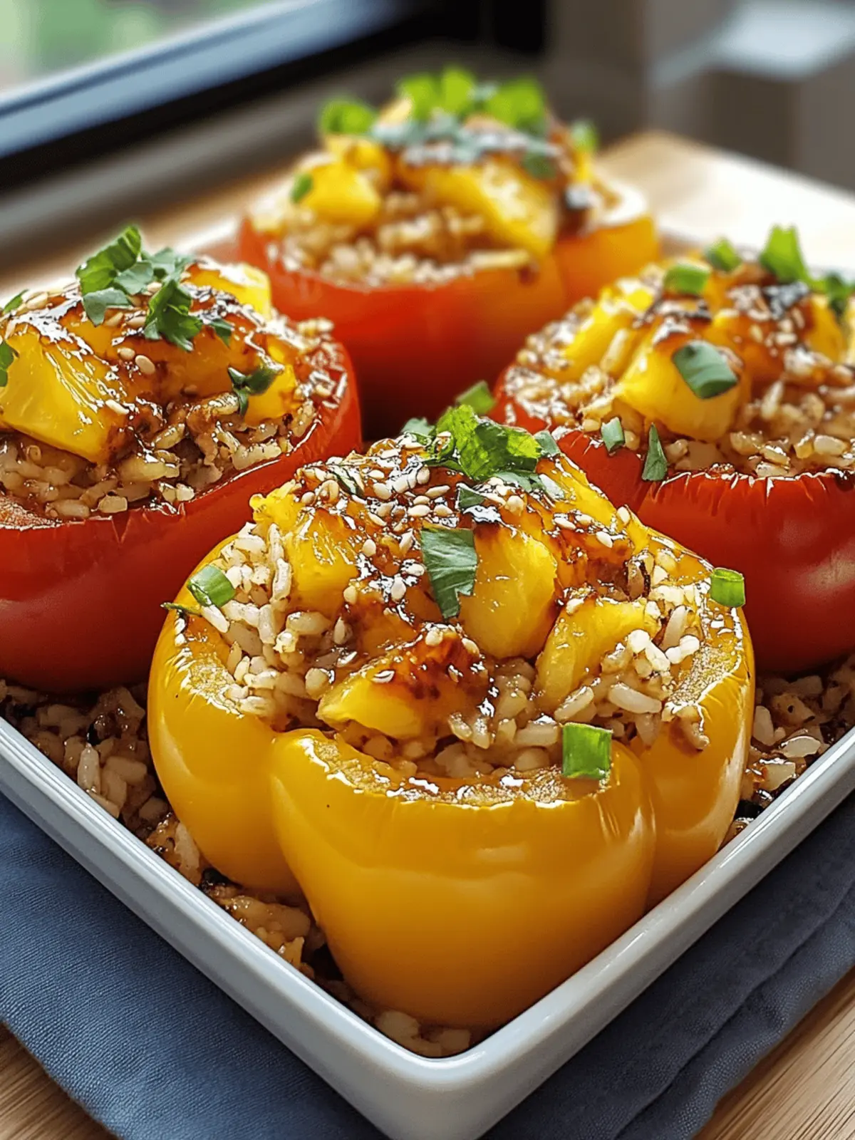 Teriyaki Pineapple Chicken & Rice Stuffed Peppers Delight