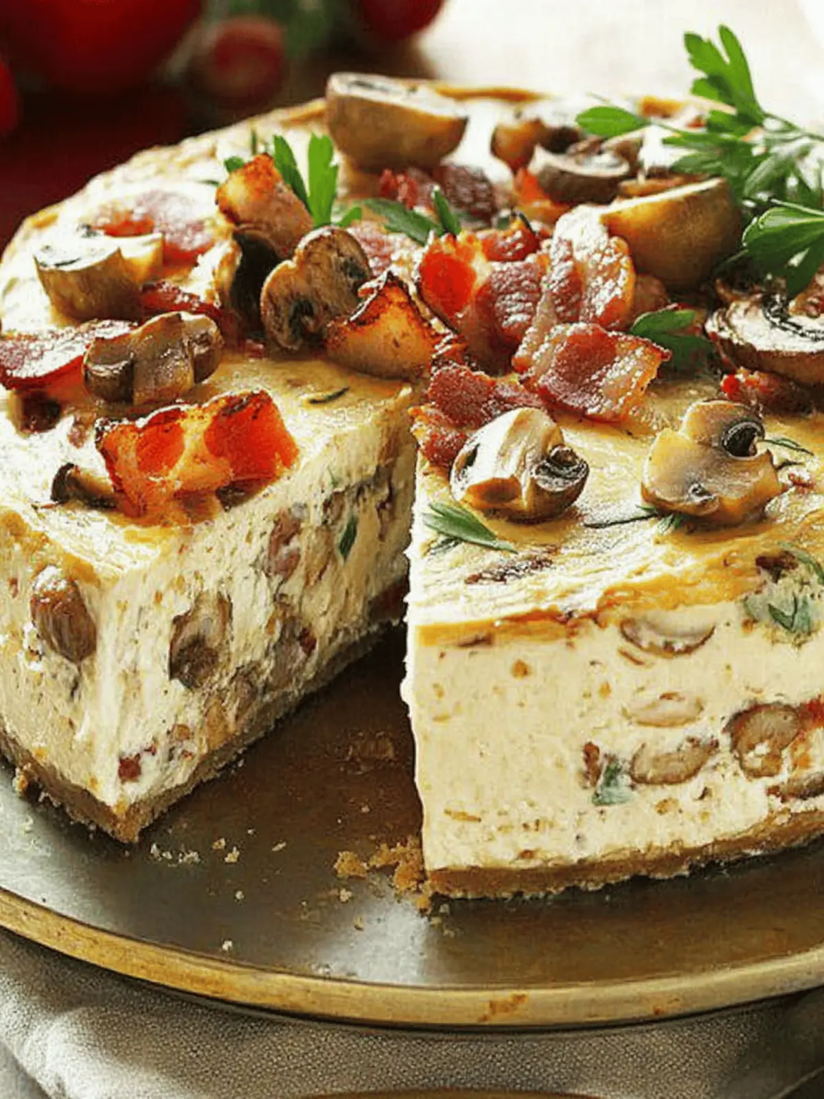 Mushroom and Bacon Cheesecake