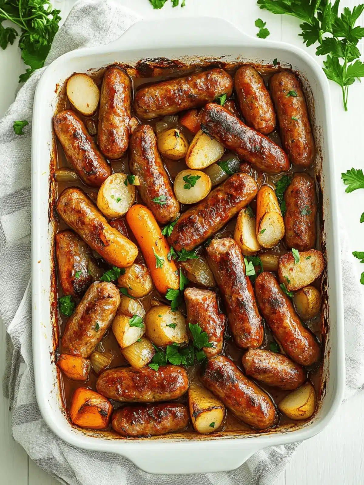 Quick Pork Sausage Tray Bake