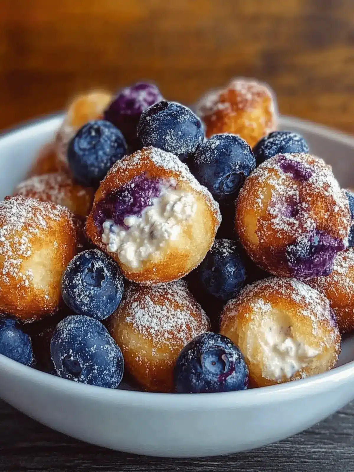 Air Fryer Blueberry Cottage Cheese Donut Holes