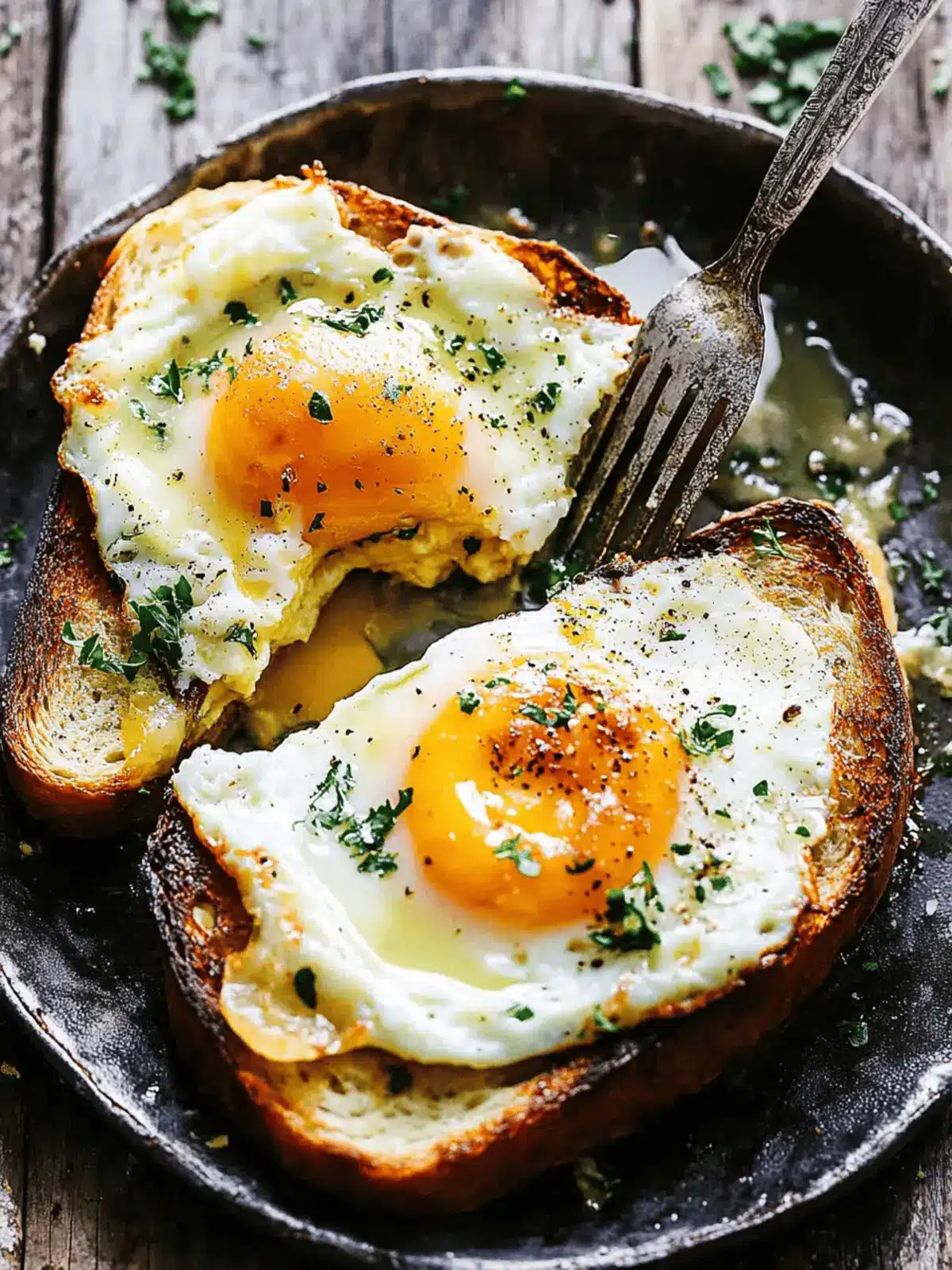 French Baked Eggs on Toast
