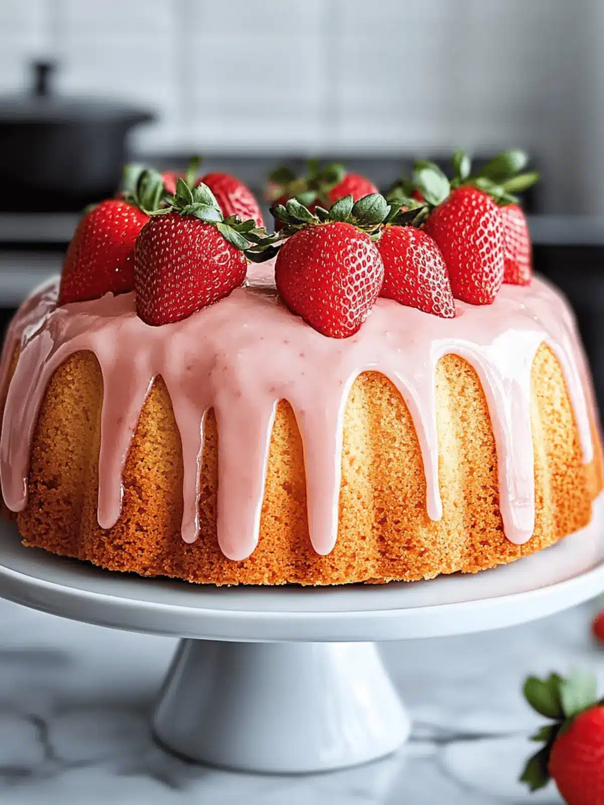 Sweet and Tangy Strawberry Pound Cake