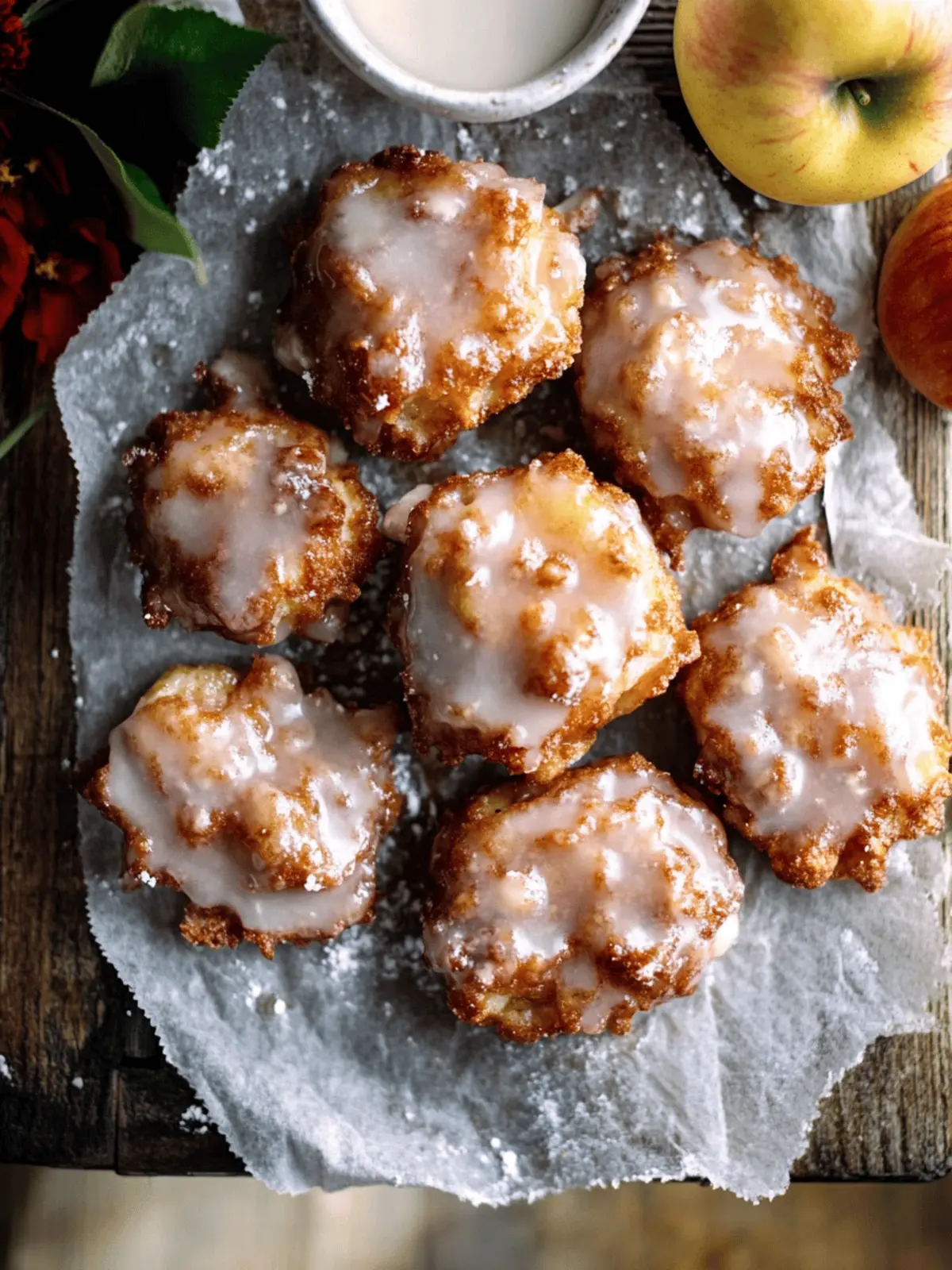 Apple Fritters with Salted Maple Glaze