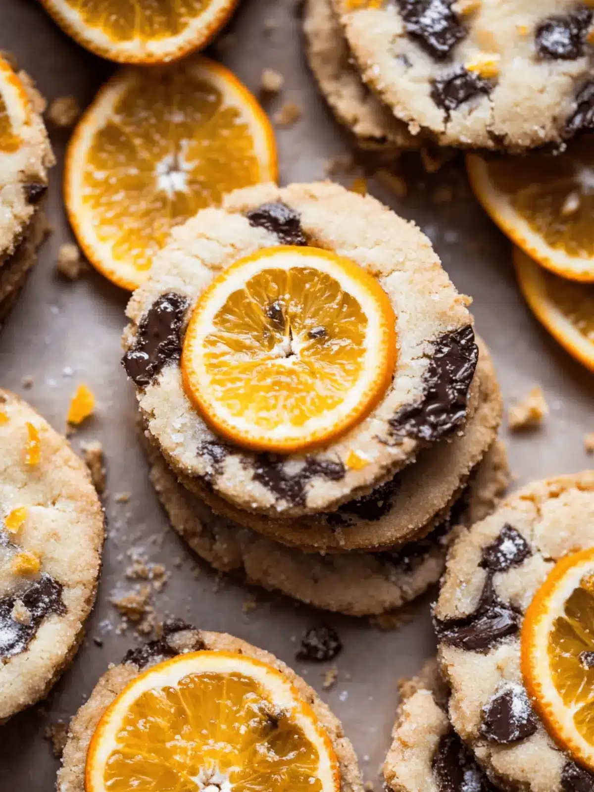 Dark Chocolate Orange Shortbread Cookies