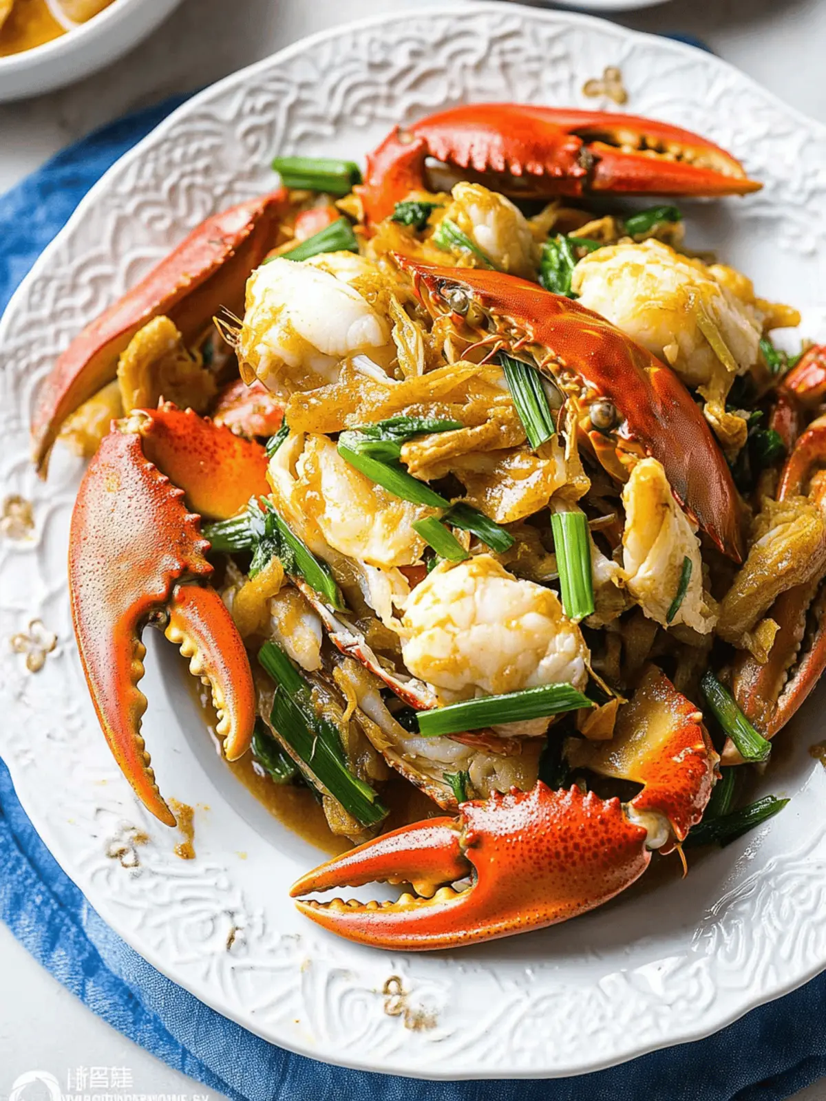 Stir-fried Crab with Ginger and Scallion