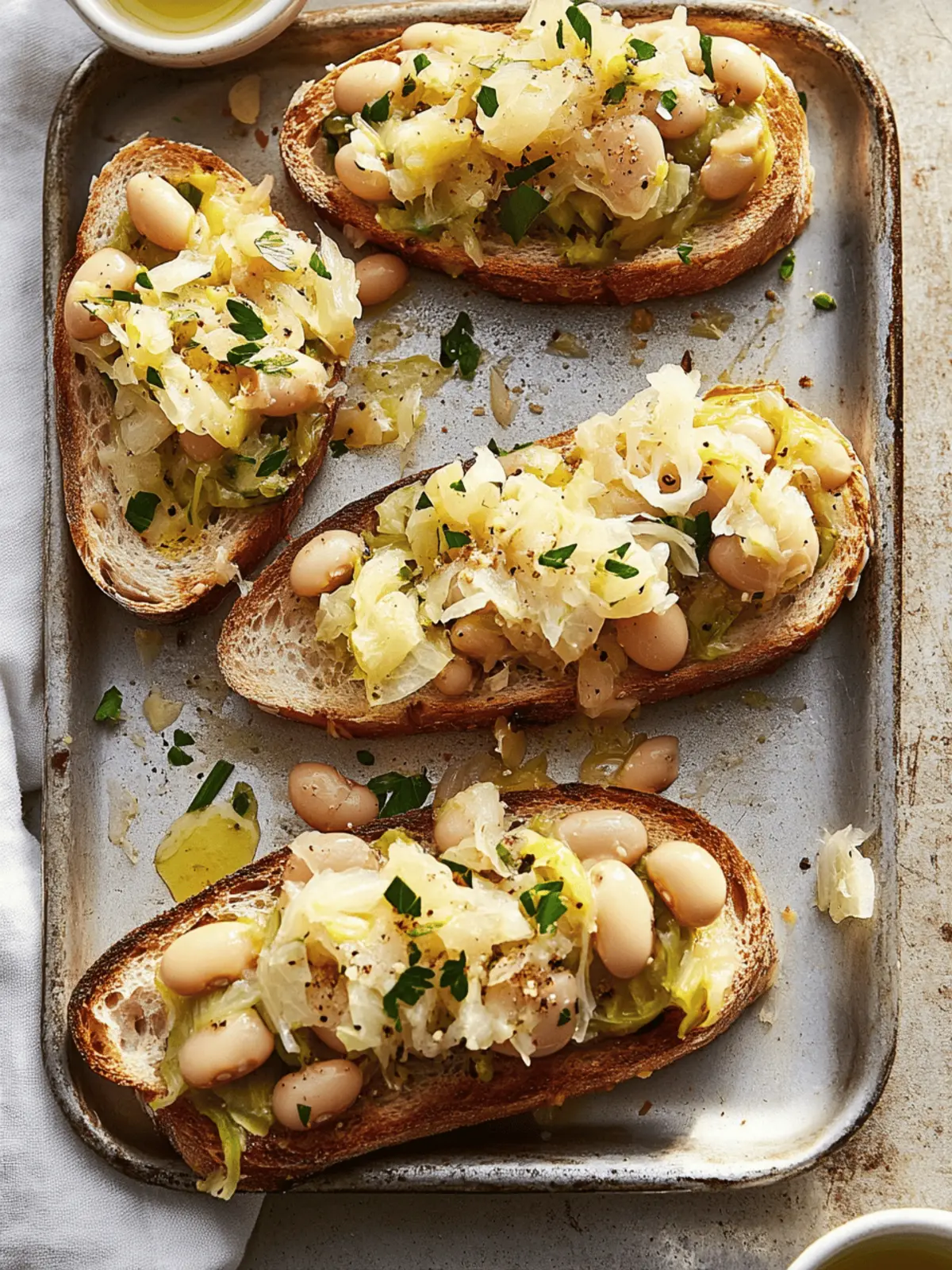 Creamy Leeks and Butter Bean Toasts with Sauerkraut Bliss 4 Creamy Leeks + Butter Bean Toasts with Sauerkraut