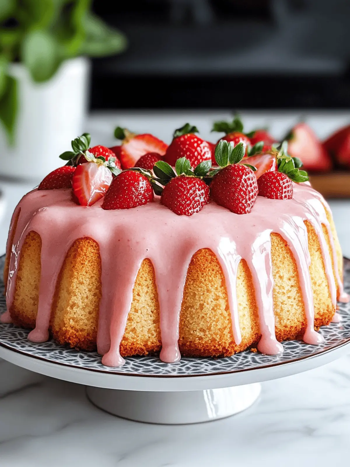 Sweet and Tangy Strawberry Pound Cake
