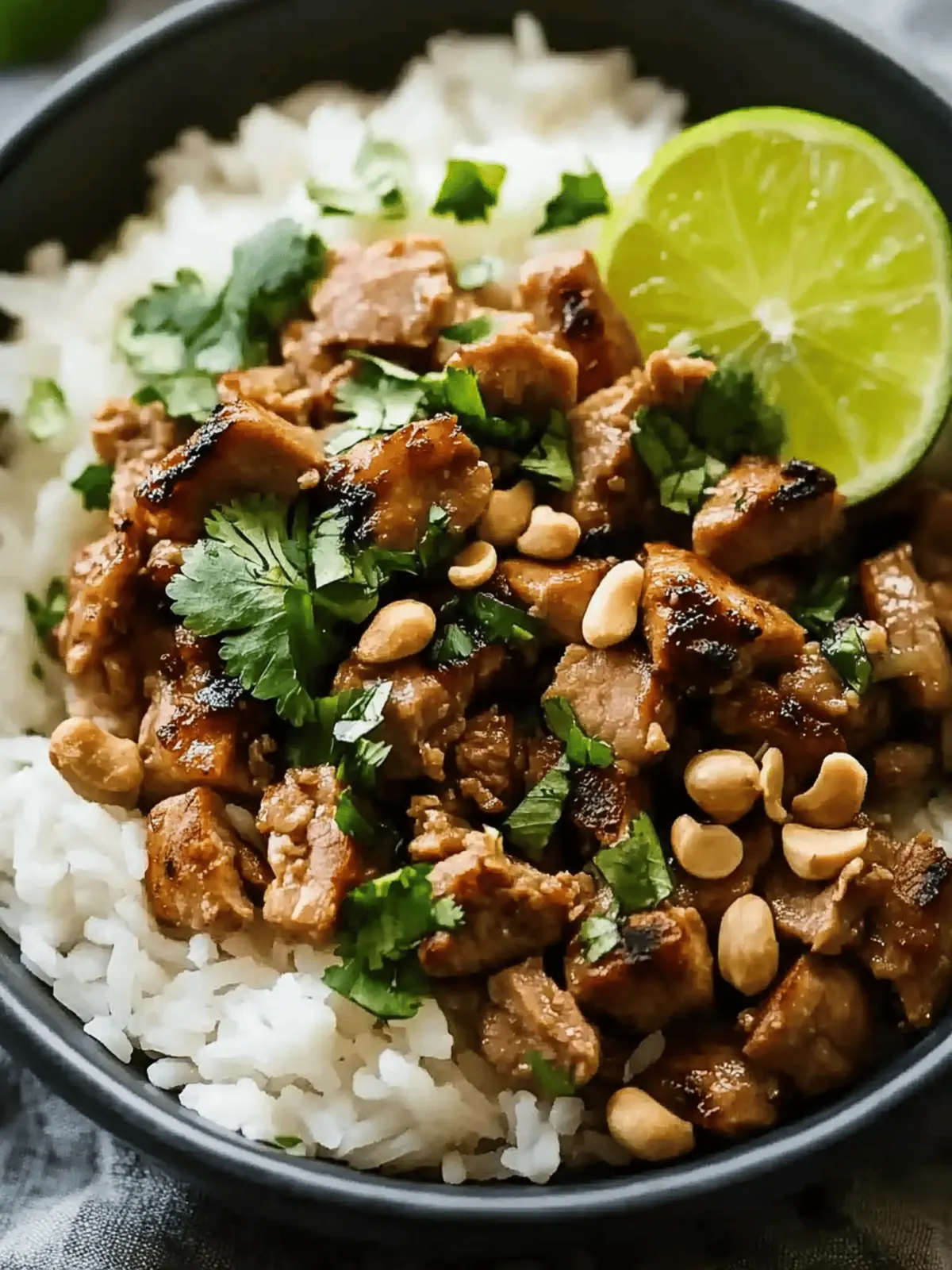 Easy Ginger Lime Pork with Creamy Coconut Rice