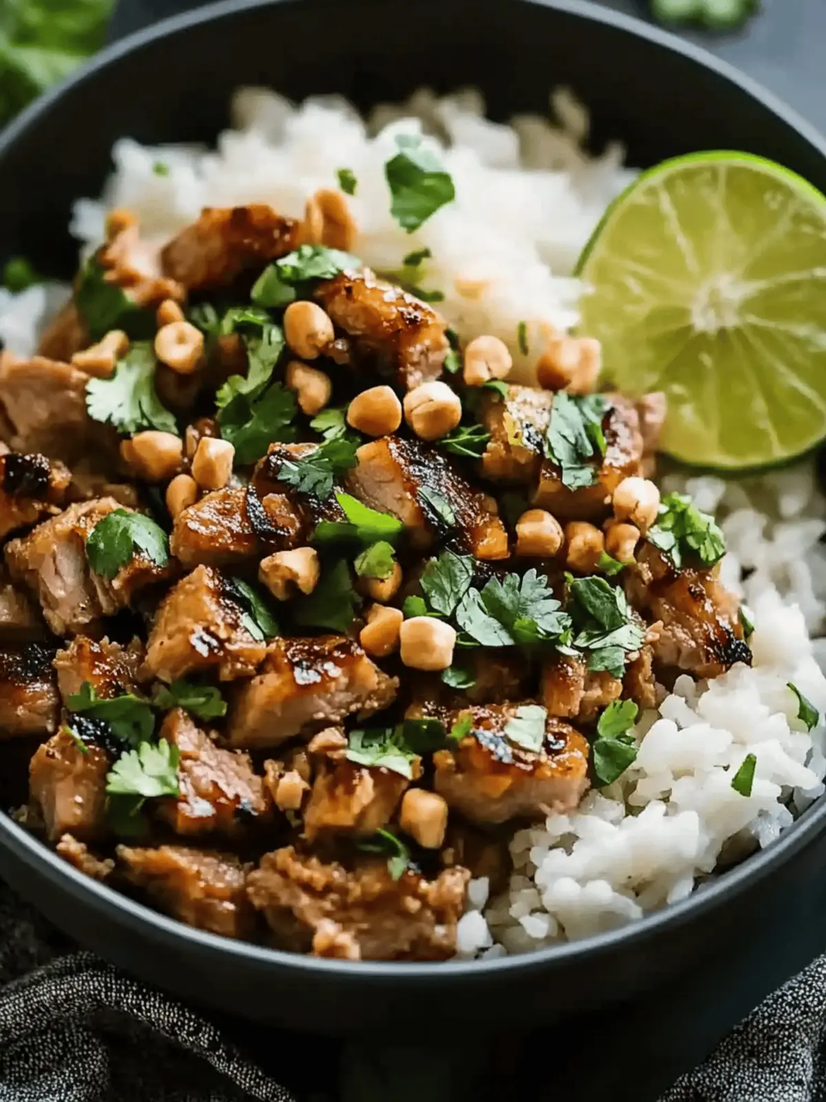Easy Ginger Lime Pork with Creamy Coconut Rice