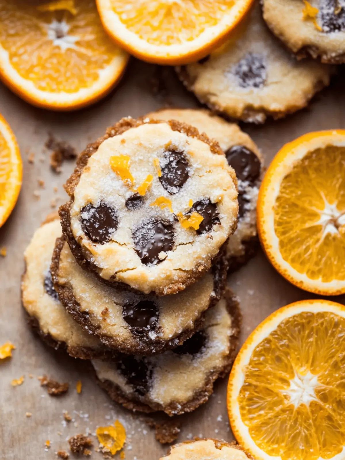Dark Chocolate Orange Shortbread Cookies