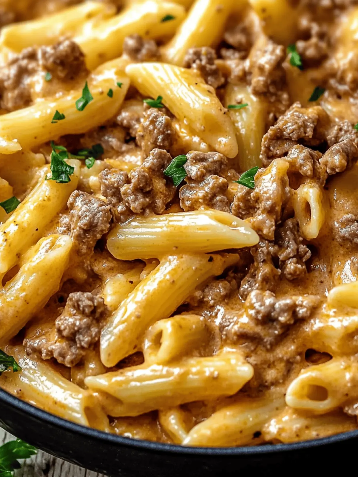 Creamy High Protein Beef Pasta