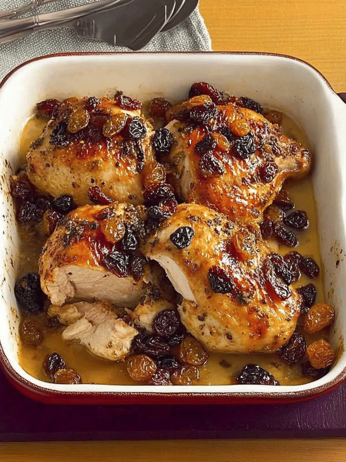 Easy Roast Chicken with Dried Fruit