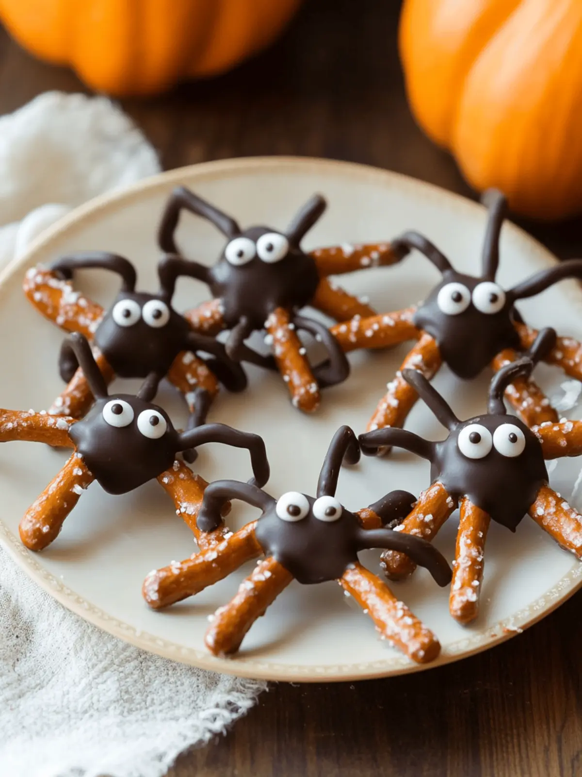 Spooky Spider Chocolate Pretzels