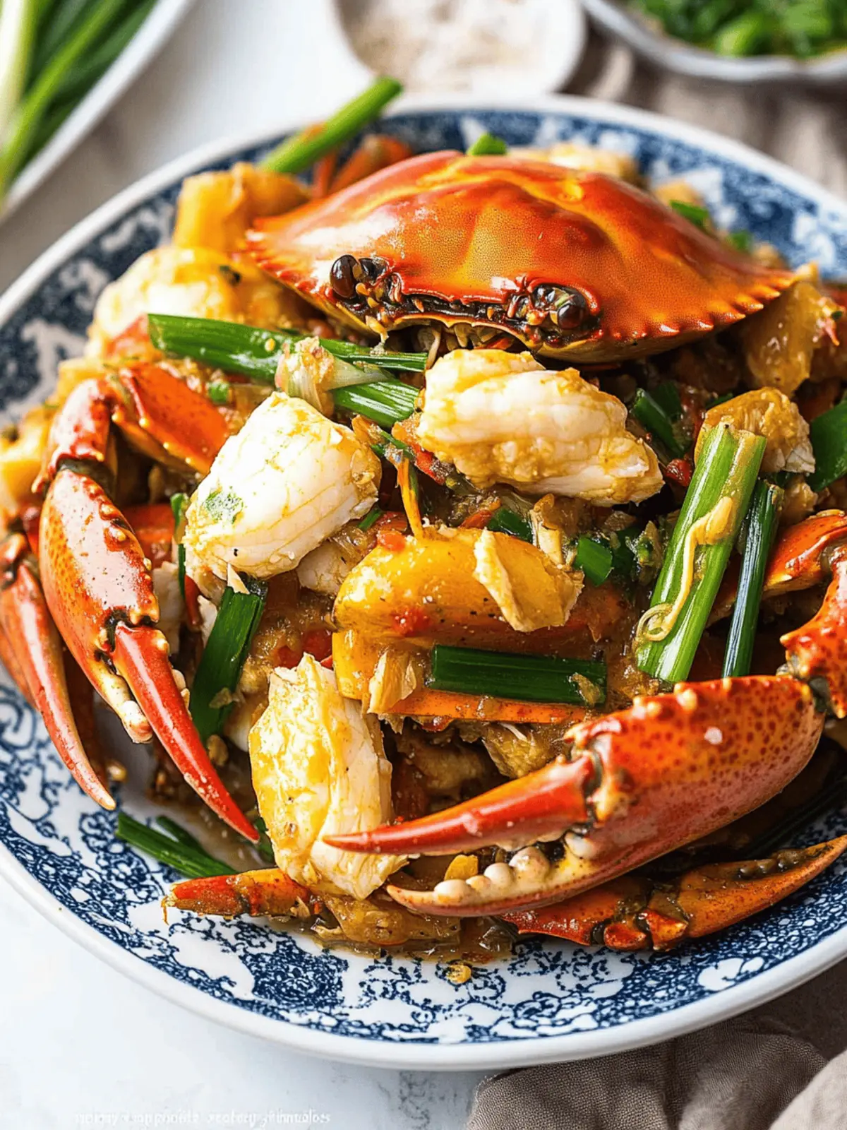 Stir-fried Crab with Ginger and Scallion