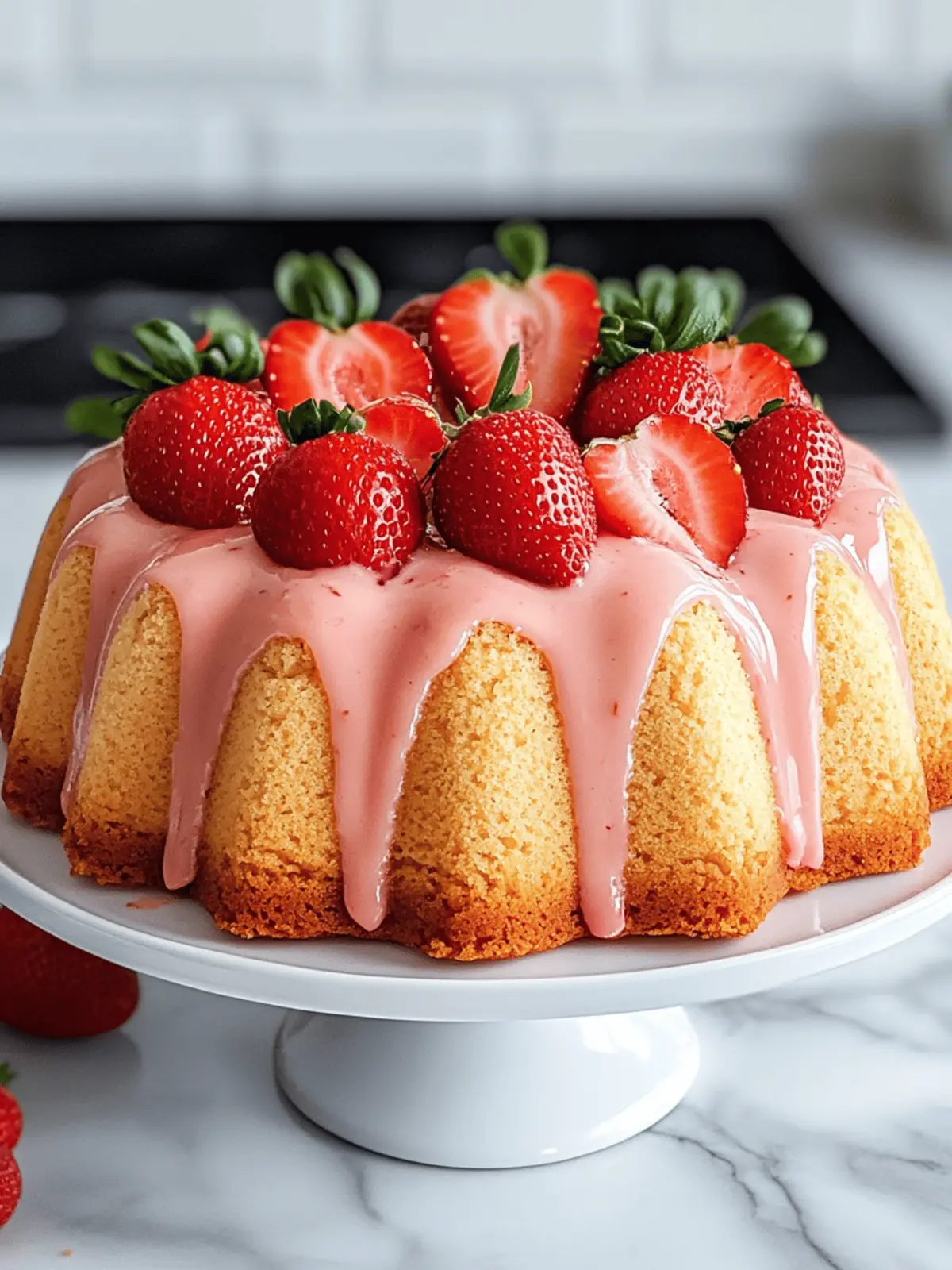 Sweet and Tangy Strawberry Pound Cake