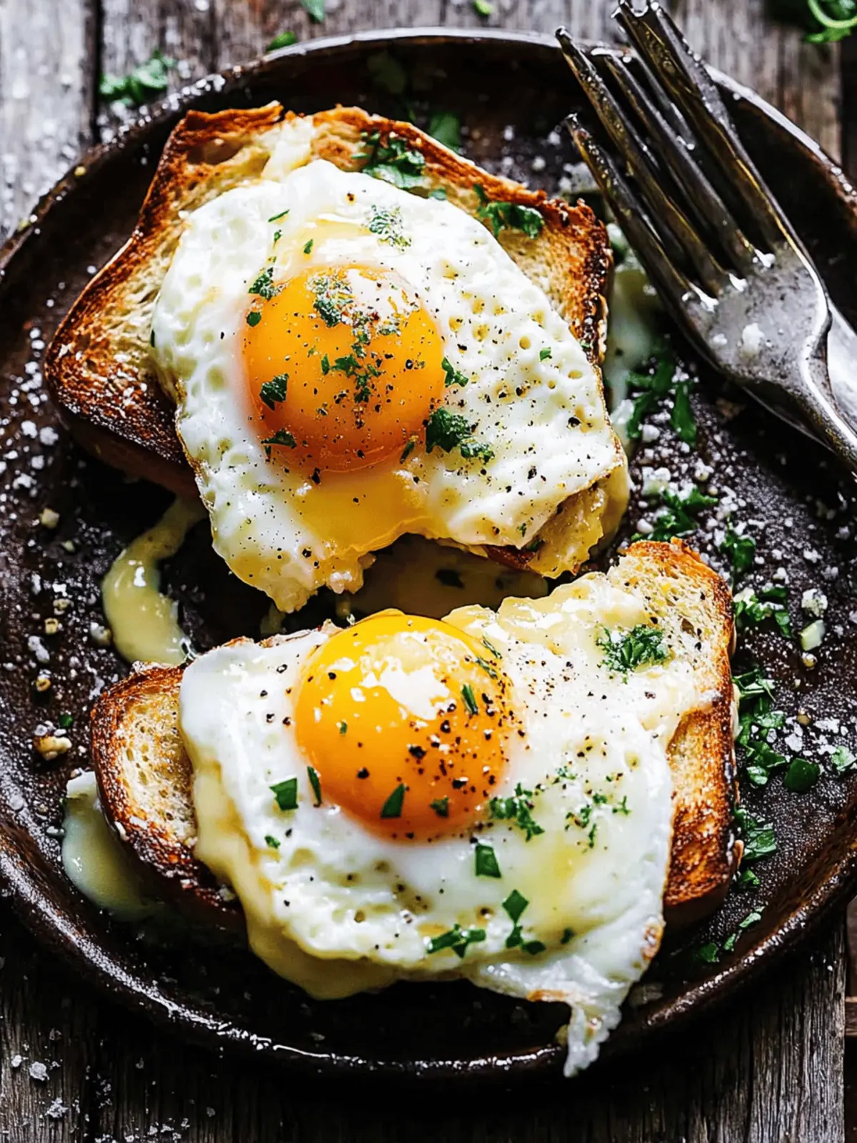 French Baked Eggs on Toast