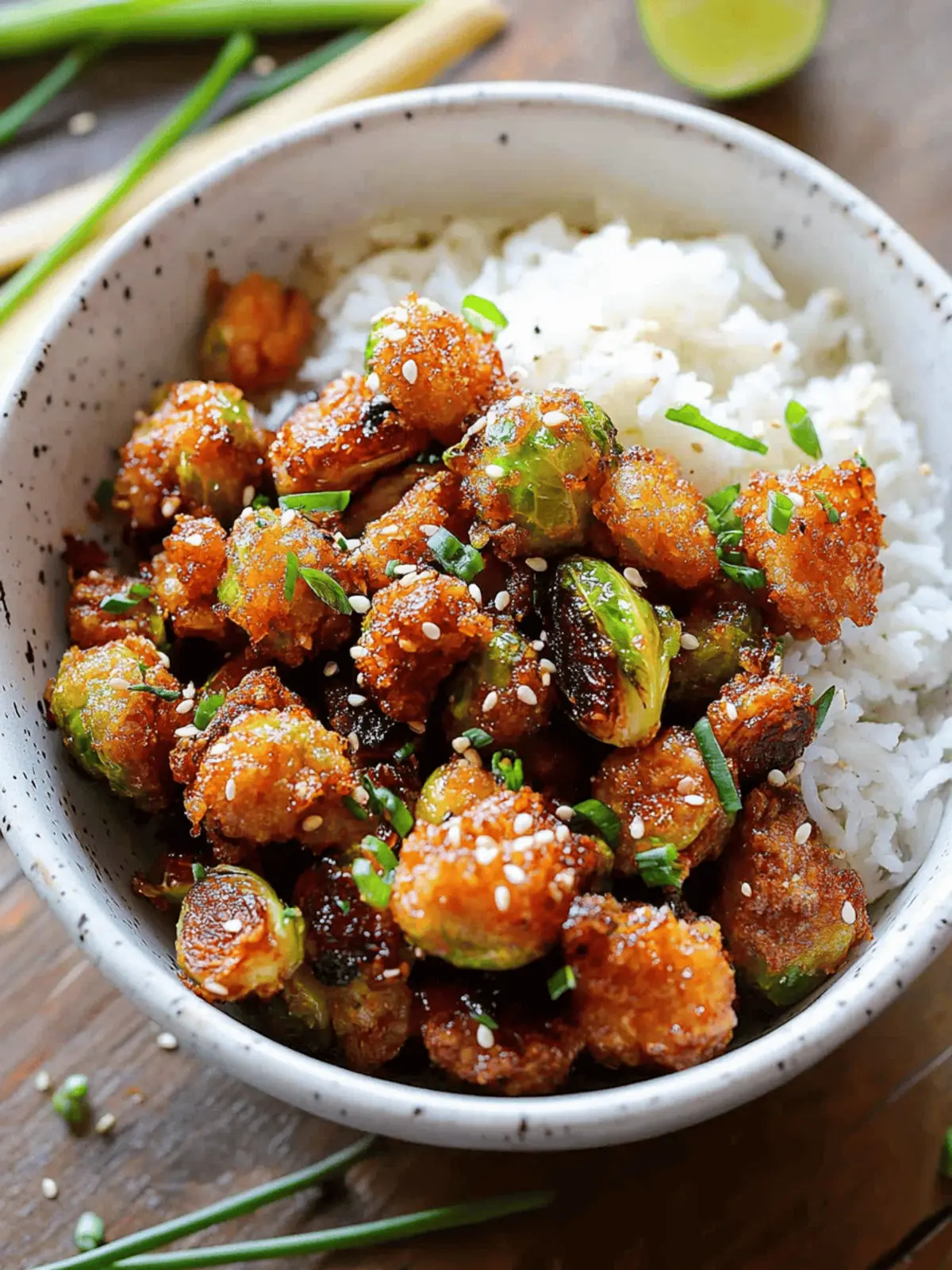 Vegan Crispy Firecracker Brussels Sprouts